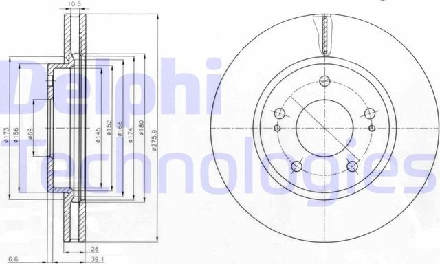 Тормозной диск Delphi. Артикул BG4147