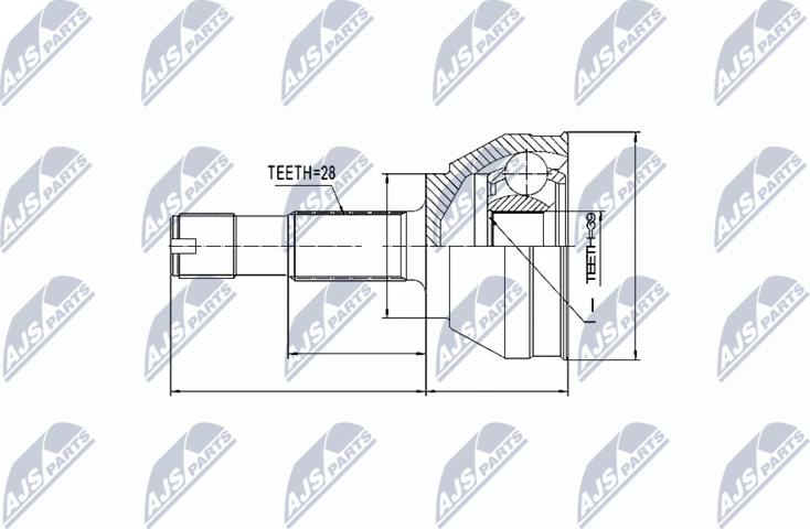 Шрус наружный (граната) NTY. Артикул NPZ-FT-019