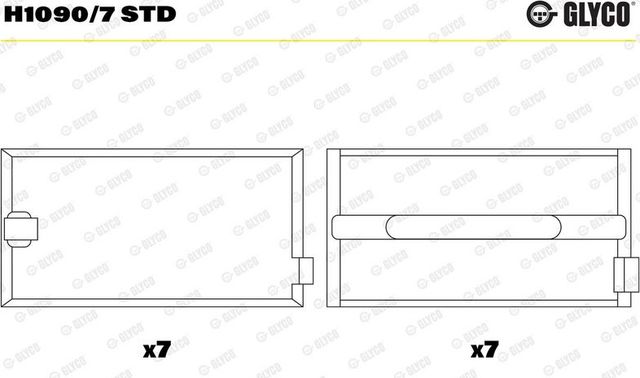 Вкладыши коренные Glyco для Renault Midlum 2000-2013. Артикул H1090/7 STD
