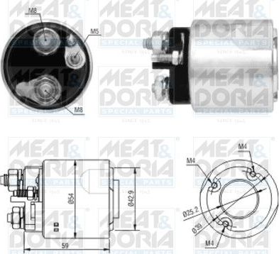 Втягивающее реле стартера Meat & Doria для Nissan Kubistar X76 2003-2026. Артикул 46062