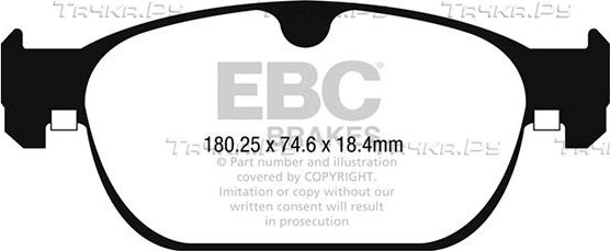 Тормозные колодки EBC Brakes передние для Volvo XC40 I 2017-2026. Артикул DP22260