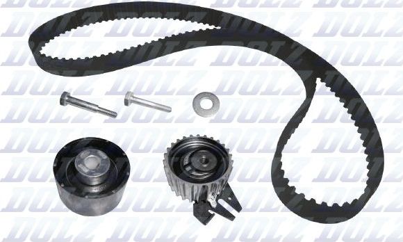 Ремень ГРМ с роликами (комплект) Dolz для Fiat Doblo I 2001-2005. Артикул SKD114