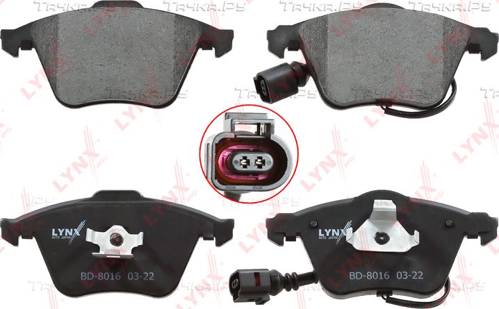 Тормозные колодки LYNXauto передние для SEAT Leon II 2005-2012. Артикул BD-8016
