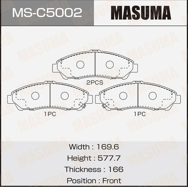 Колодки тормозные (Masuma). Артикул MSC5002