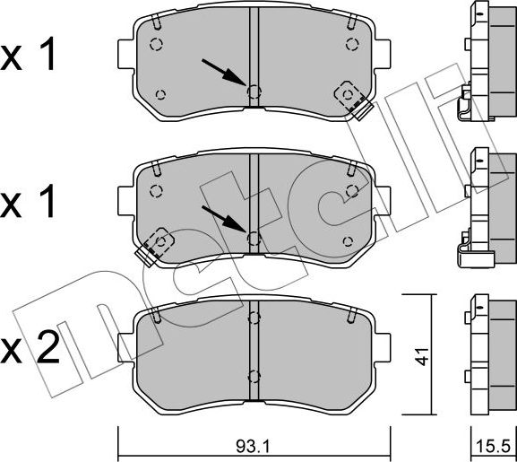 Тормозные колодки Metelli. Артикул 22-0725-1