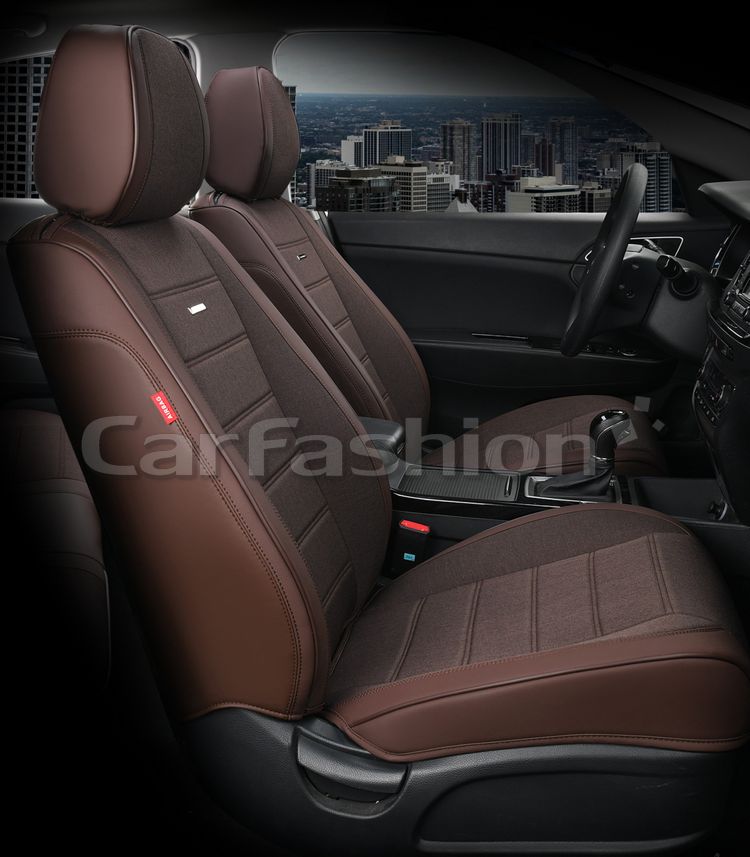 Чехлы универсальные каркасные CarFashion 5D Mayer на передние сидения авто, цвет Кофе/Кофе/Кофе. Артикул 21507