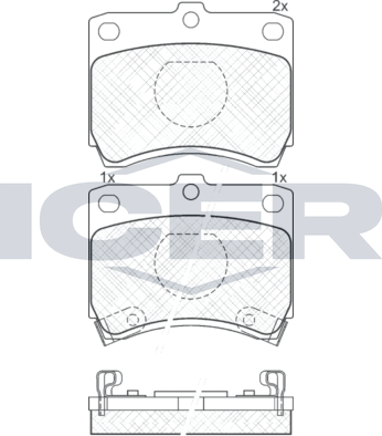 Тормозные колодки Icer для Kia Pride I 1990-2001. Артикул 180969
