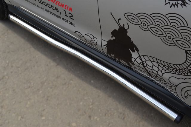 Защита порогов труба РусСталь d63 (вариант 2) для Mitsubishi ASX I рестайлинг 2012-2016. Артикул MAST-0013242