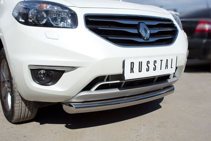 Защита RusStal переднего бампера d76 (дуга) для Renault Koleos 2012-2024. Артикул RKZ-000580