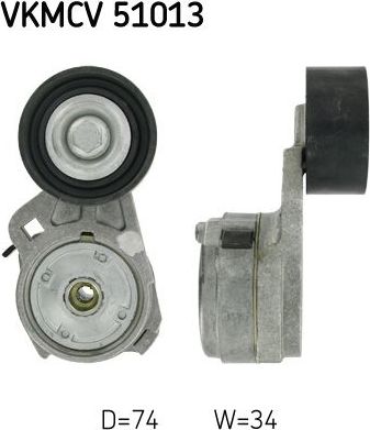 Натяжной ролик (натяжитель) приводного клинового зубчатого ремня SKF. Артикул VKMCV 51013