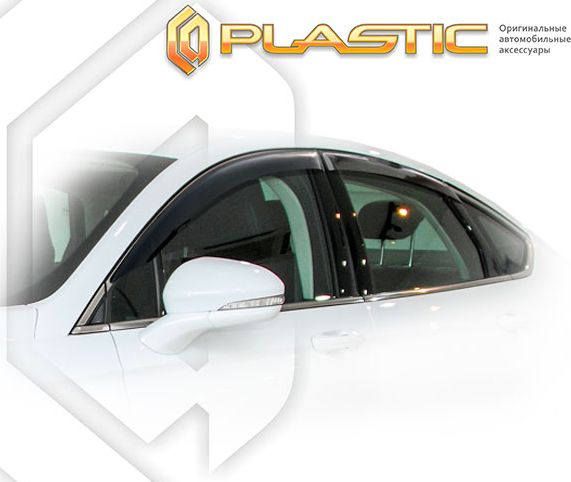 Дефлекторы СА Пластик для окон (Classic полупрозрачный, Хром) Ford Mondeo V 2015-2026. Артикул 2010030311487CHR