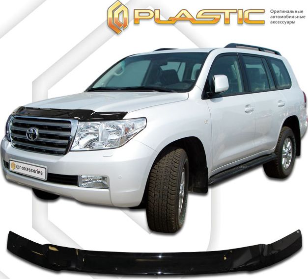 Дефлектор СА Пластик для капота (Classic черный) Toyota Land Cruiser 200 2007-2015. Артикул 2010010102739