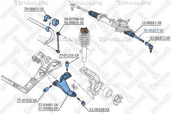 Рулевая тяга Stellox. Артикул 55-00277-SX