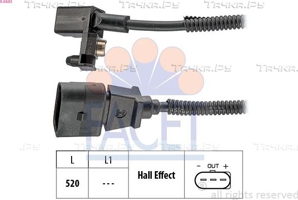 Датчик положения коленвала Facet Made in Italy - OE Equivalent для SEAT Leon I 1999-2006. Артикул 9.0443