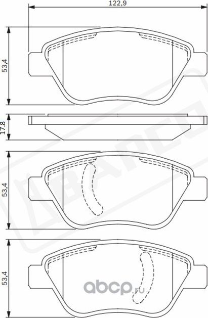 Колодки тормозные дисковые пер. FIAT DOBLO (223_) 05-, PANDA (169_) 0 (Bapco) Bapco. Артикул BP0351