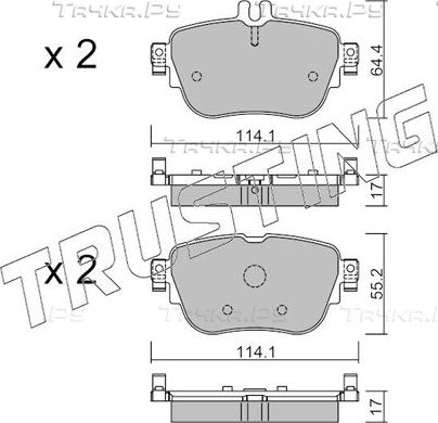 Тормозные колодки Trusting задние для Mercedes-Benz CLS III (C257) 2017-2026. Артикул 1136.0