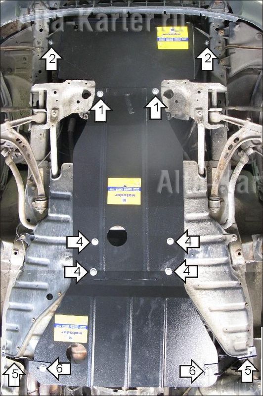 Защита Мотодор для радиатора, картера, КПП Toyota Previa I 1991-1996. Артикул 02541