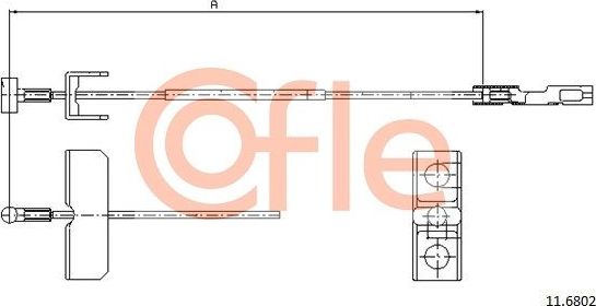 Трос ручника (тросик ручного тормоза) Cofle. Артикул 92.11.6802