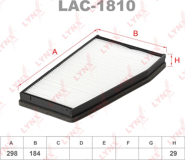 Салонный фильтр LYNXauto. Артикул LAC-1810