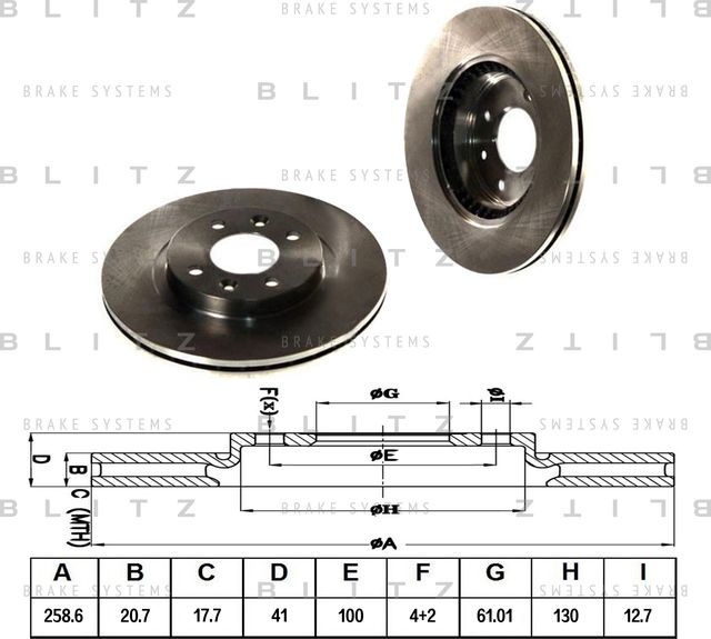Диск тормозной передний вентилируемый Renault Logan/Megane 1995 (Blitz). Артикул BS0105