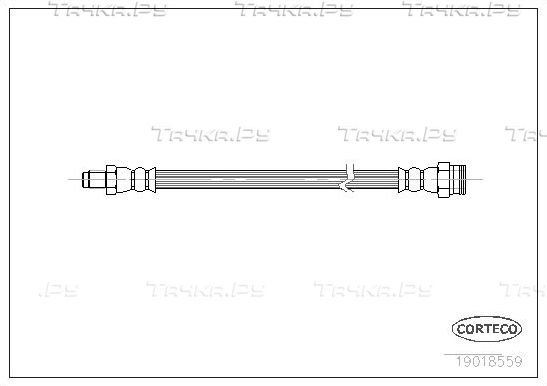 Тормозной шланг Corteco передний наружный для Lancia Y10 1995-1995. Артикул 19018559