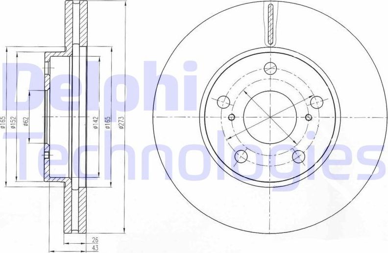 Тормозной диск Delphi. Артикул BG4234C