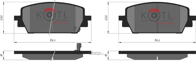 Колодки тормозные дисковые к-т (Kotl) Kotl. Артикул 68kt