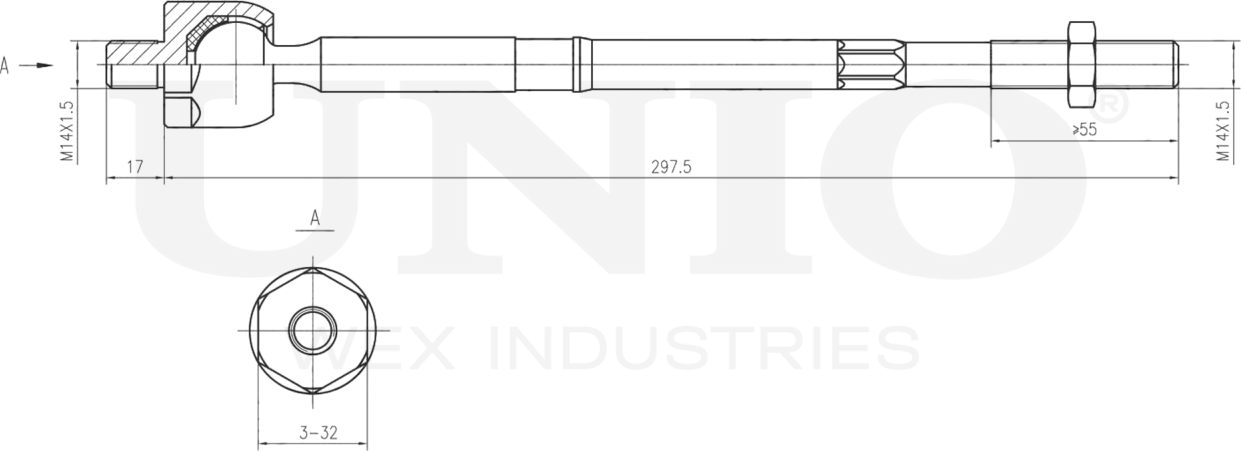Тяга рулевая (Unio). Артикул SSP-30055
