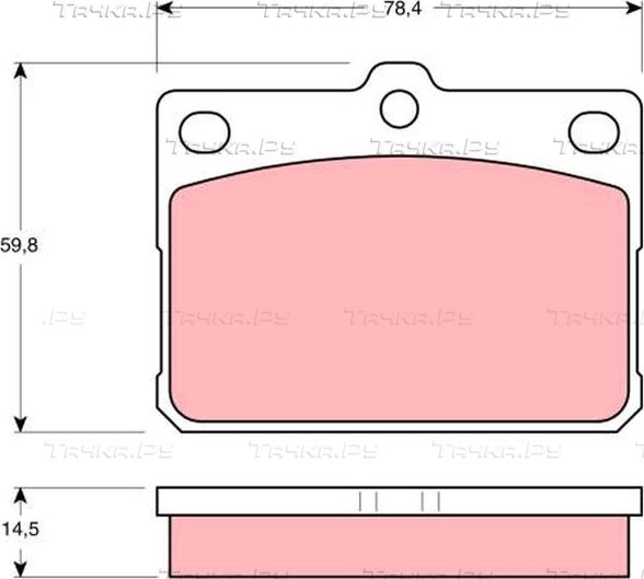 Тормозные колодки TRW передние для Toyota Corolla E70 1979-1983. Артикул GDB295
