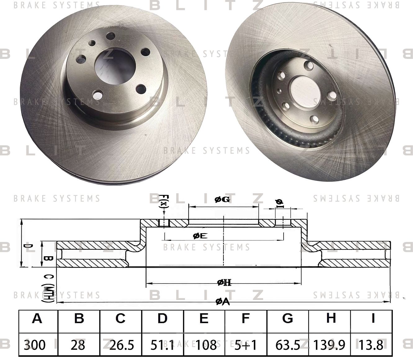 Диск тормозной (Blitz). Артикул BS0596