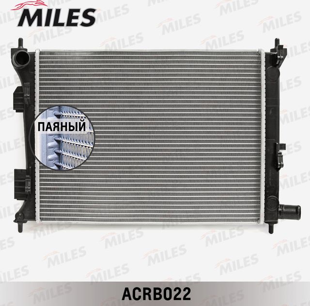 Радиатор охлаждения двигателя Miles для Hyundai Solaris I 2010-2017. Артикул ACRB022