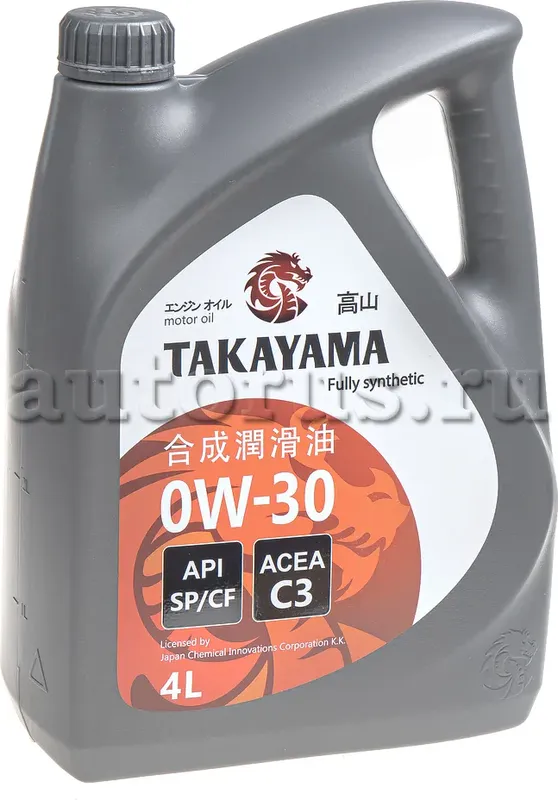 TAKAYAMA SAE 0W-30 API SP/CF, ACEA C3 4л Takayama. Артикул 322790