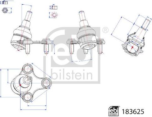 Шаровая опора Febi Bilstein передняя правая для Volkswagen Caddy V 2021-2026. Артикул 183625