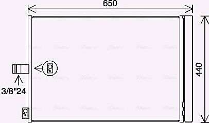 Радиатор кондиционера (конденсатор) AVA (алюминий). Артикул MS5700D