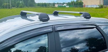 Багажные поперечины FicoPro для интегрированных рейлингов Audi Q5 II 2017-2023 СЕРЕБРИСТЫЕ. Артикул M-1001S