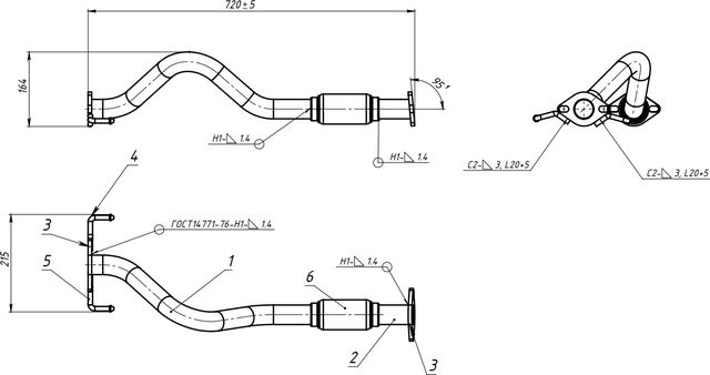 Глушитель Trialli (алюминий / сталь) передний для Hyundai Getz I 2005-2009. Артикул ERP 1612