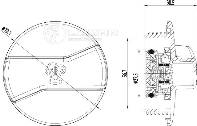 крышка (пробка) расширительного бачка LUZAR для а/м VW Touareg (02-)/Passat B6 ( Luzar (полимерный материал). Артикул LL 1802