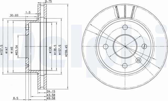 Тормозной диск Delphi. Артикул BG2367