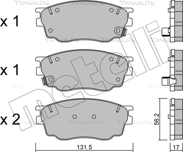 Тормозные колодки Metelli передние для Mazda 6 I (GG) 2002-2007. Артикул 22-0475-0