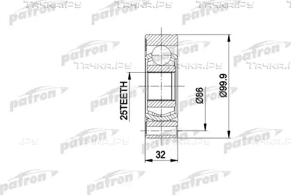 Шрус внутренний (граната) Patron. Артикул PCV1005