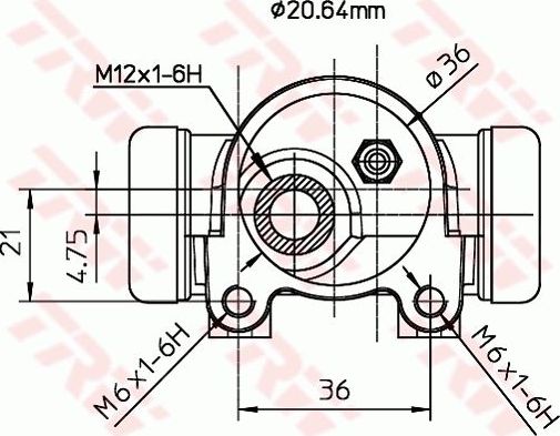 Тормозной цилиндр TRW задний левый для Peugeot 207 I 2006-2015. Артикул BWF153