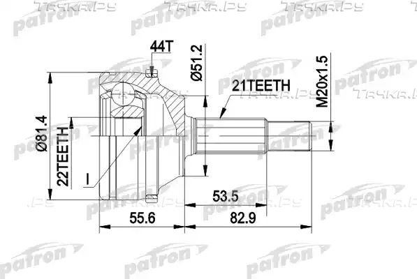 Шрус наружный (граната) Patron. Артикул PCV1310