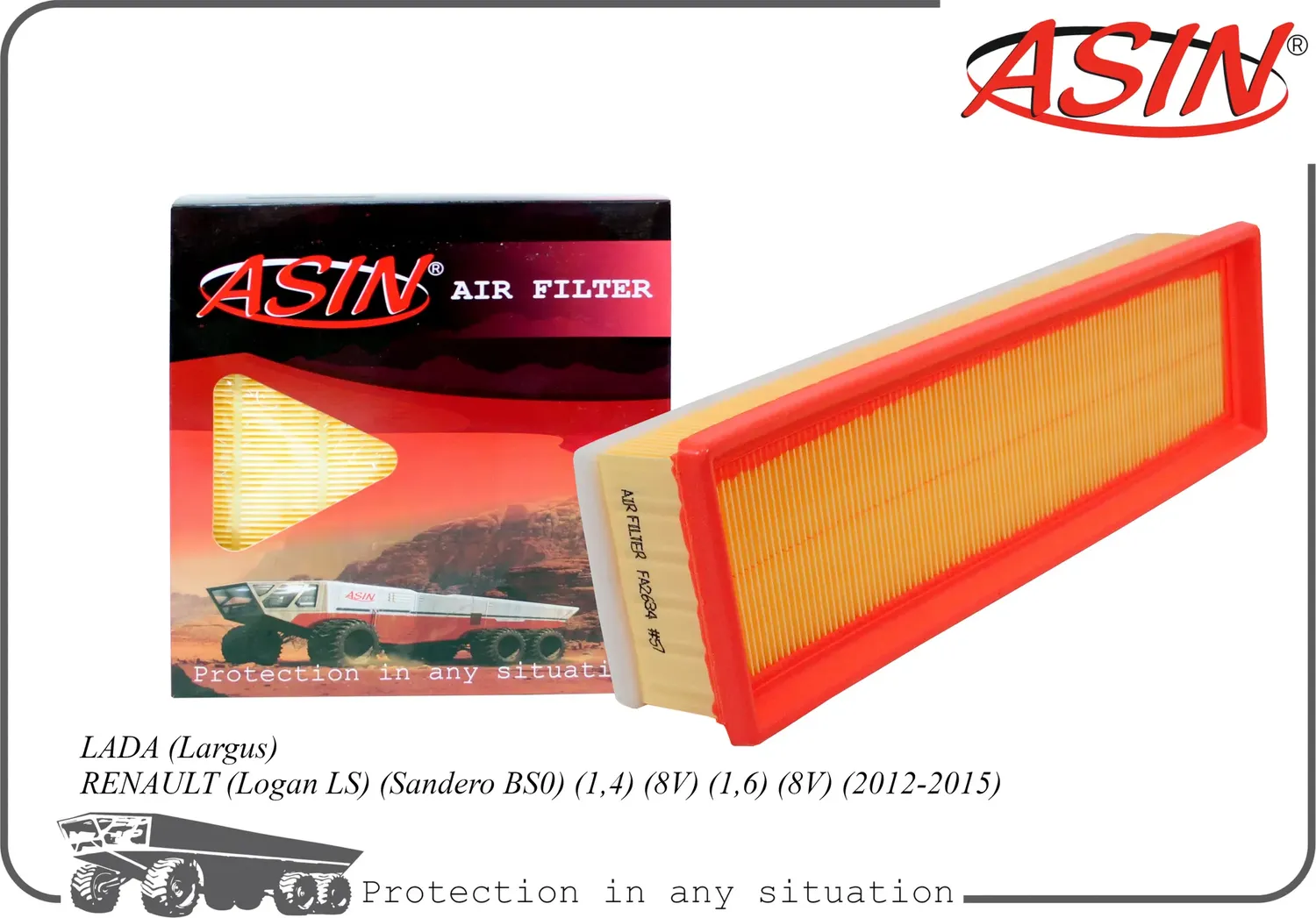 Фильтр воздушный (Asin). Артикул ASINFA2634