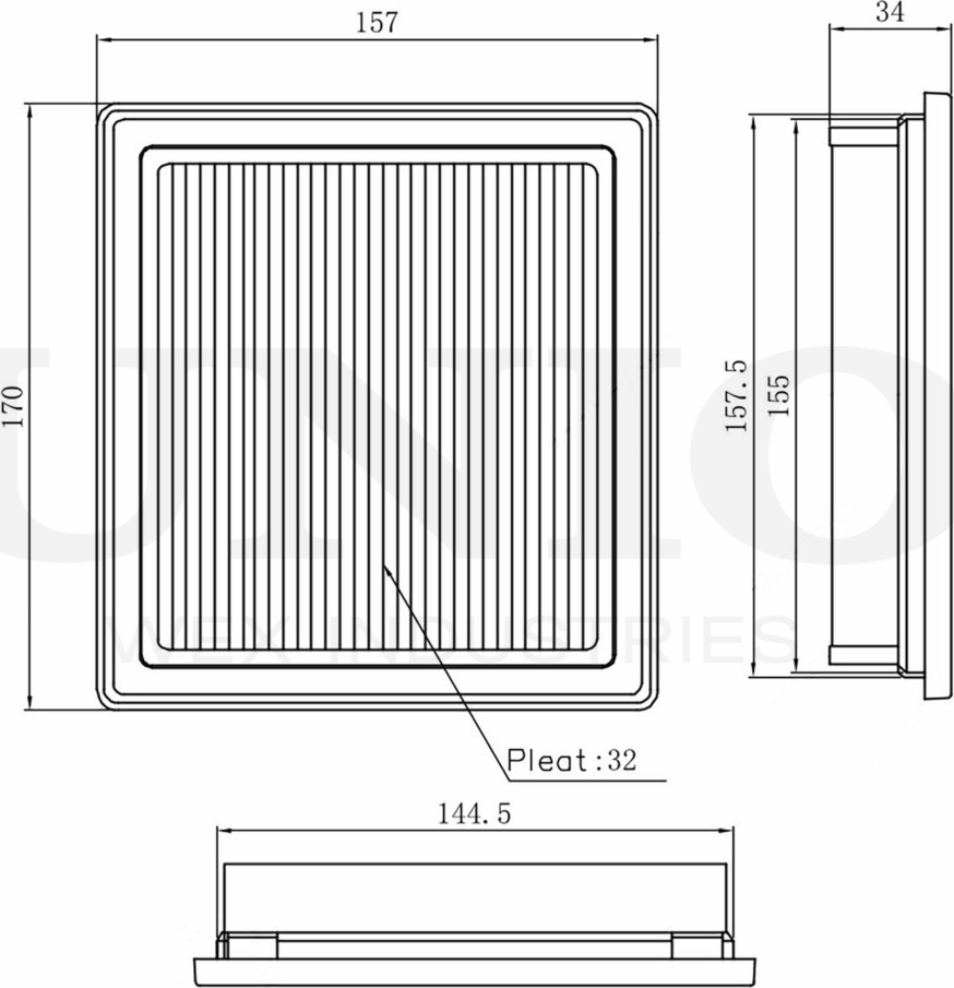 Фильтр воздушный (Unio). Артикул FLT-10007