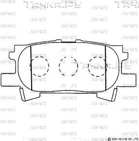 Тормозные колодки Advics задние для Zotye T600 2013-2026. Артикул A2N111
