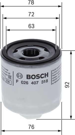 Масляный фильтр Bosch. Артикул F 026 407 318
