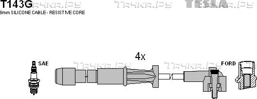 Высоковольтные провода (провода зажигания) (комплект) Tesla. Артикул T143G