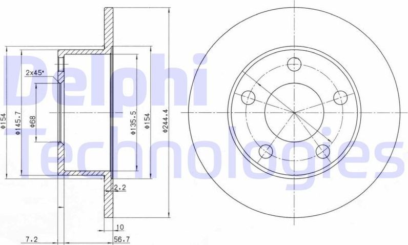 Тормозной диск Delphi. Артикул BG2746