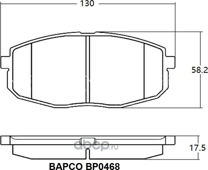 Колодки тормозные дисковые Hyundai Creta/ IX25 / Elantra VI, Soul I (Bapco) Bapco. Артикул BP0468