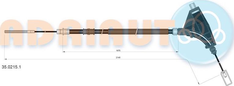 Трос ручника (тросик ручного тормоза) Adriauto. Артикул 35.0215.1